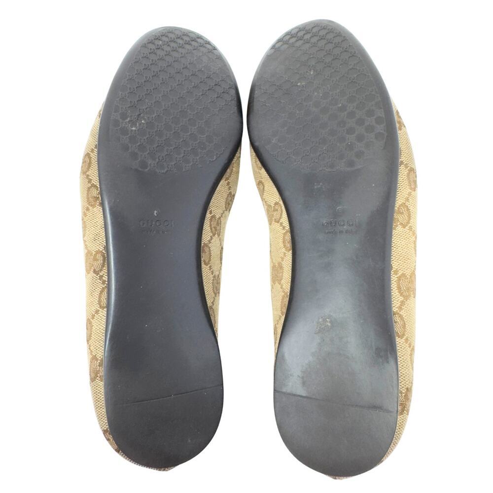 Gucci GG Logo Monogram Supreme Guccissima Brown Canvas Ballet Flat Shoes EU 37.5 - Picture 11 of 11